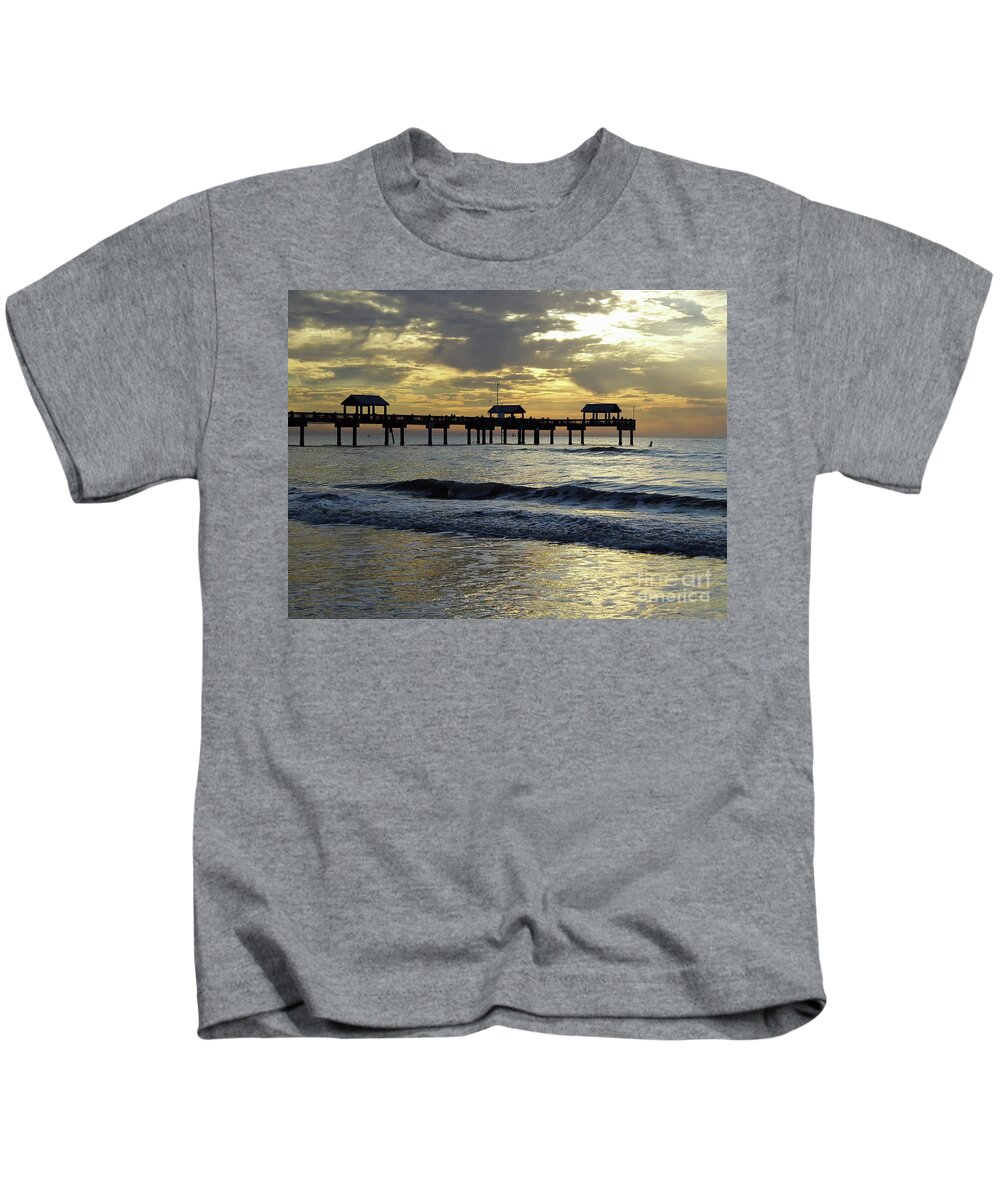 Sunset Kids T-Shirt featuring the photograph Sunset AT The Pier 60 by D Hackett