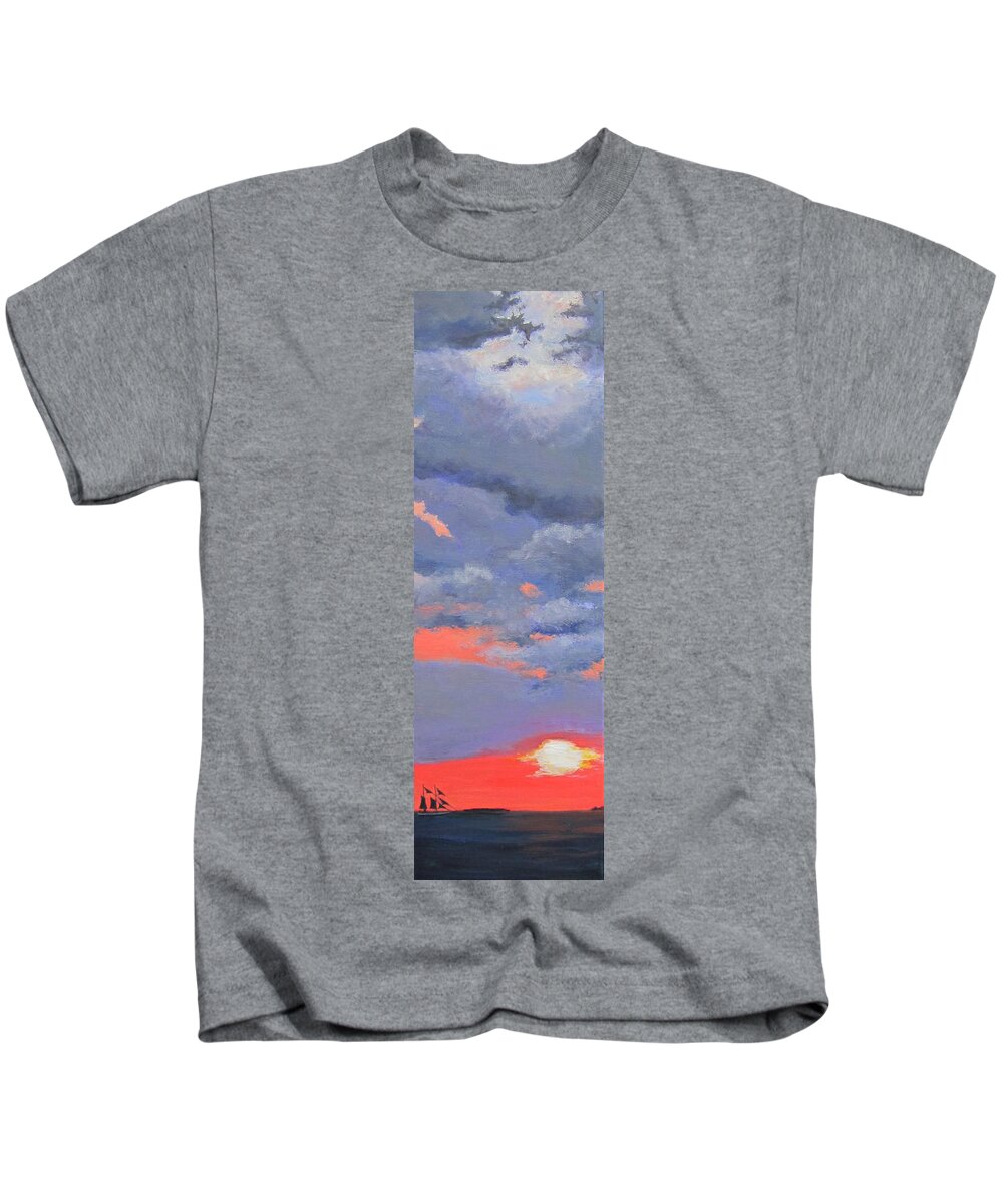 Sunset Kids T-Shirt featuring the painting Sunset Celebration by Anne Marie Brown