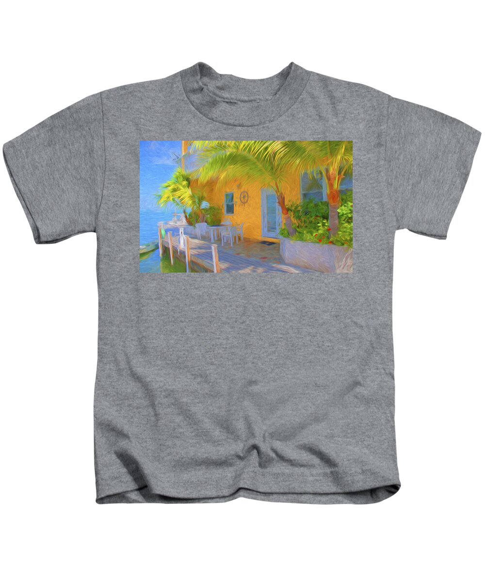 Conch Key Kids T-Shirt featuring the photograph Sunset Villas Waterfront Apartment by Ginger Wakem