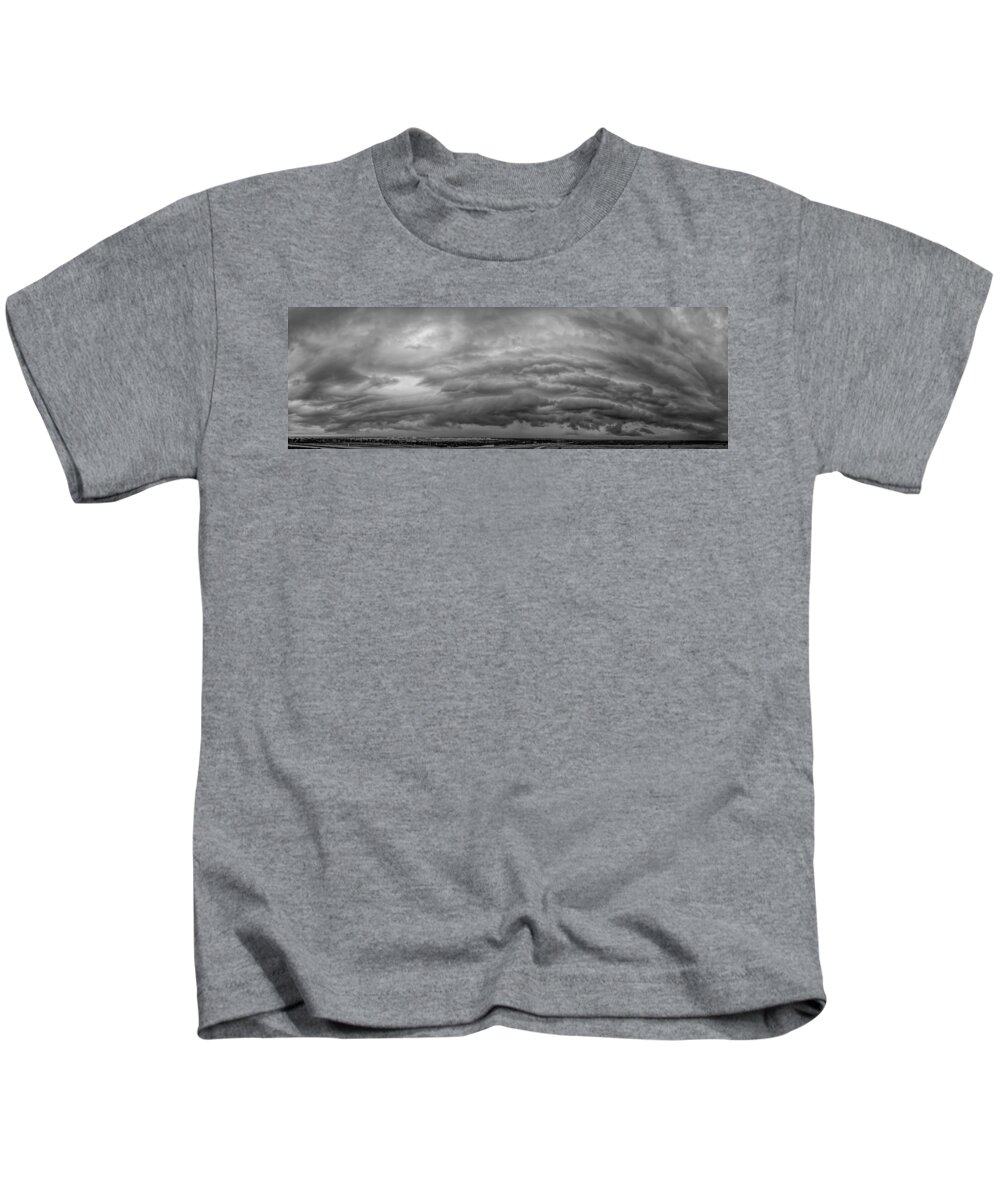 Super Cell Kids T-Shirt featuring the photograph Super Storm Black and White by Jonathan Davison