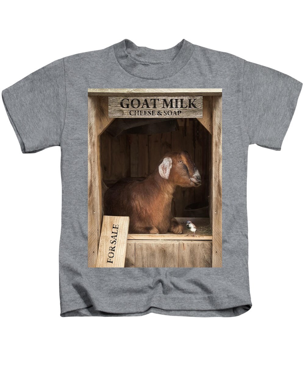 Goat Kids T-Shirt featuring the photograph Support Your Local Farmer by Robin-Lee Vieira