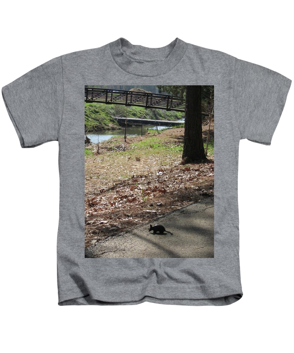 Armadillo Kids T-Shirt featuring the photograph Surprise Early Visitor by Judith Lauter
