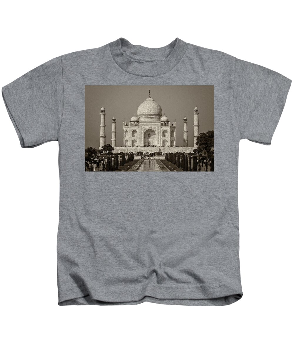 Taj Kids T-Shirt featuring the photograph Taj Mahal by Hitendra SINKAR