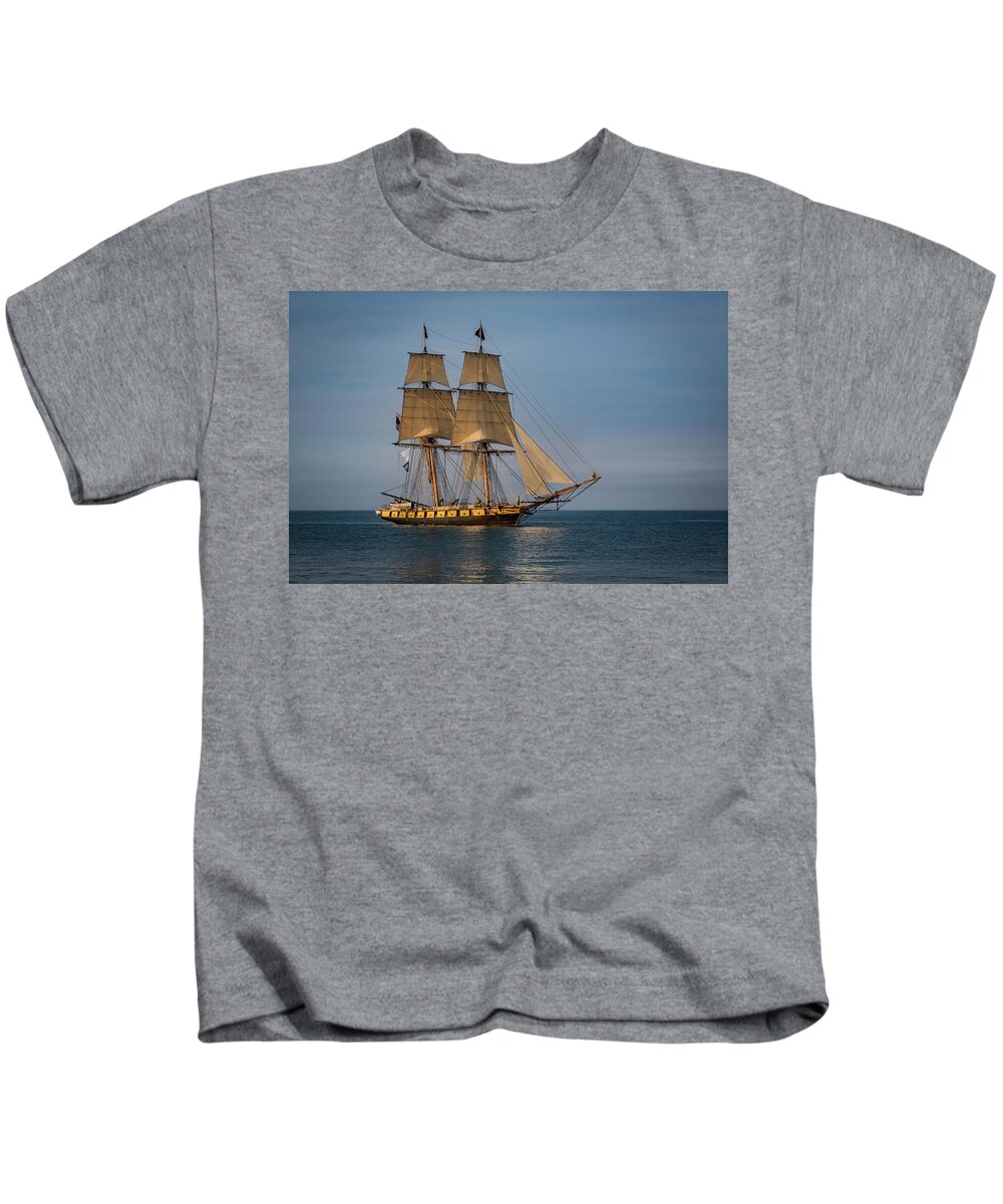 Boat Kids T-Shirt featuring the photograph Tall Ship U.S. Brig Niagara by Dale Kincaid