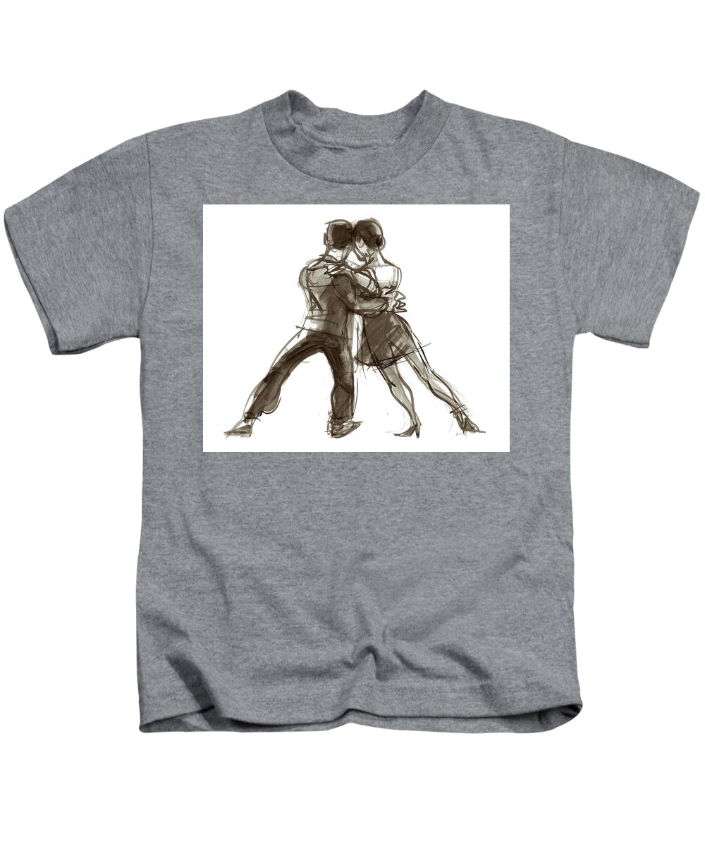 Tango Kids T-Shirt featuring the painting Tango Triangle by Judith Kunzle
