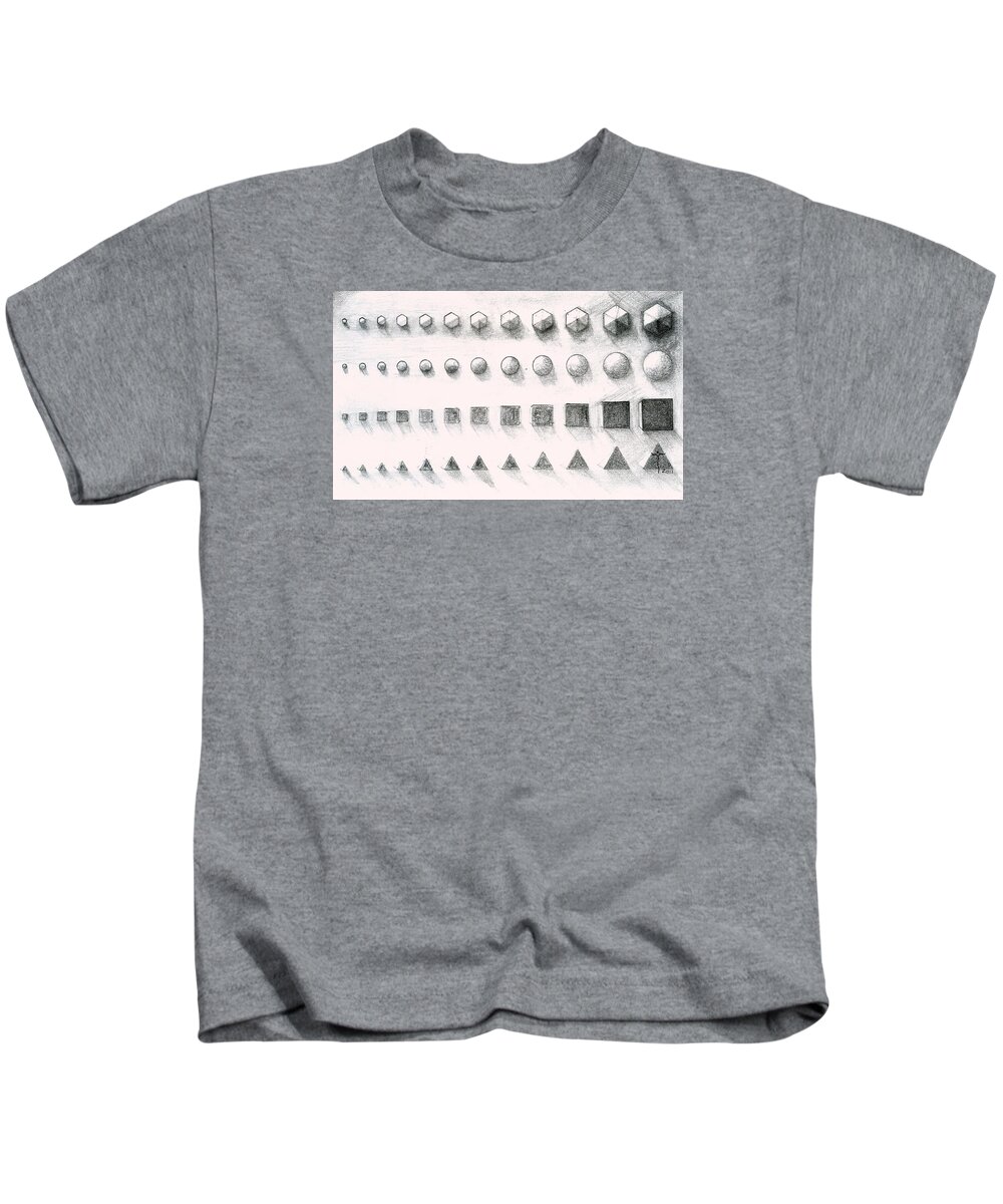  Kids T-Shirt featuring the drawing Template by James Lanigan Thompson MFA