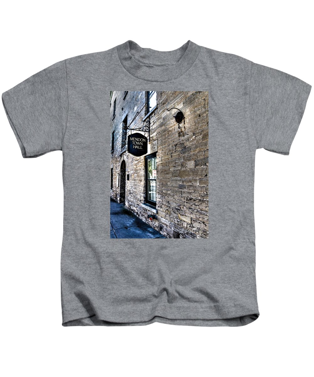 Town Hall Kids T-Shirt featuring the photograph Mendon Town Hall by William Norton