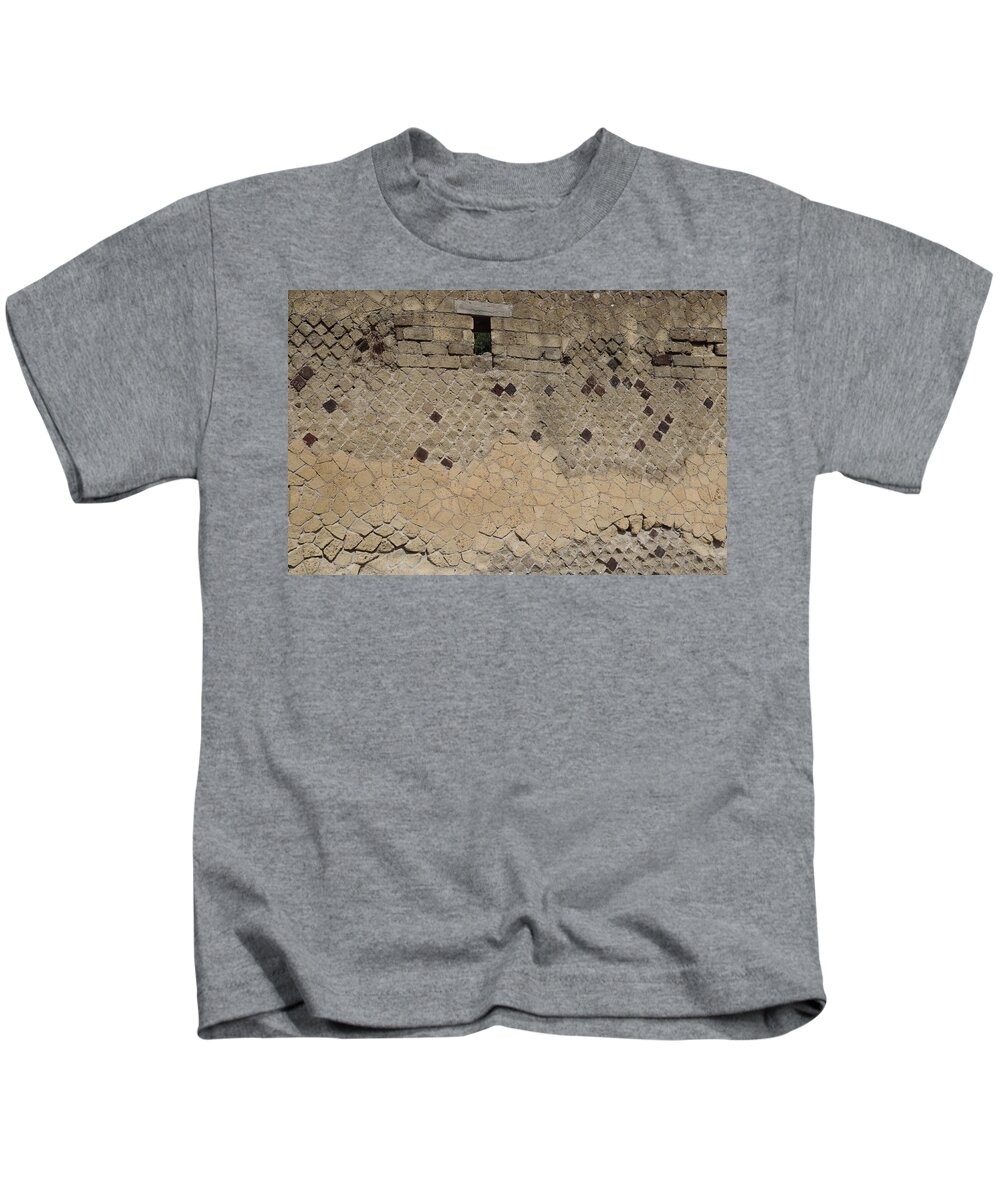 Stone Kids T-Shirt featuring the photograph Textural Antiquities Herculaneum Wall One by Laura Davis