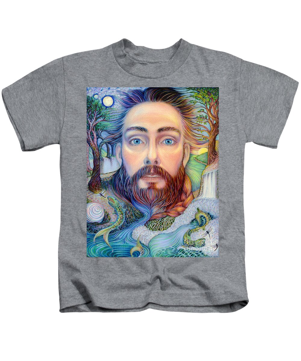 Figurative Kids T-Shirt featuring the drawing The Alchemist by Debra Hitchcock