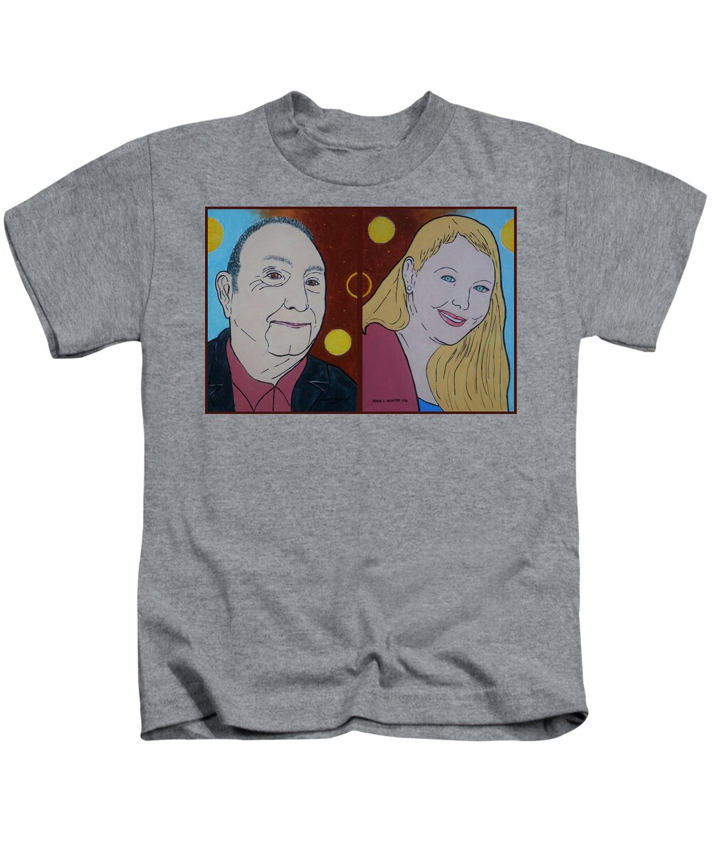 Artist Muse Frank Amber Belliveau Kids T-Shirt featuring the painting The Artist and His Muse by Frank Hunter