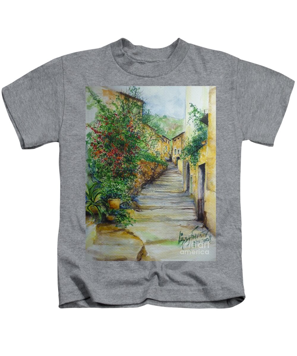 Original Paintings Of Mallorca Kids T-Shirt featuring the painting The Balearics typical Spain by Lizzy Forrester