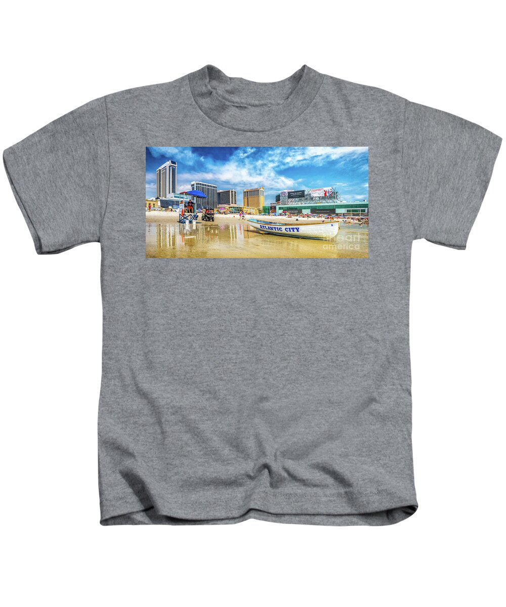 Atlantic City Kids T-Shirt featuring the photograph The Beach in Atlantic City by Nick Zelinsky Jr