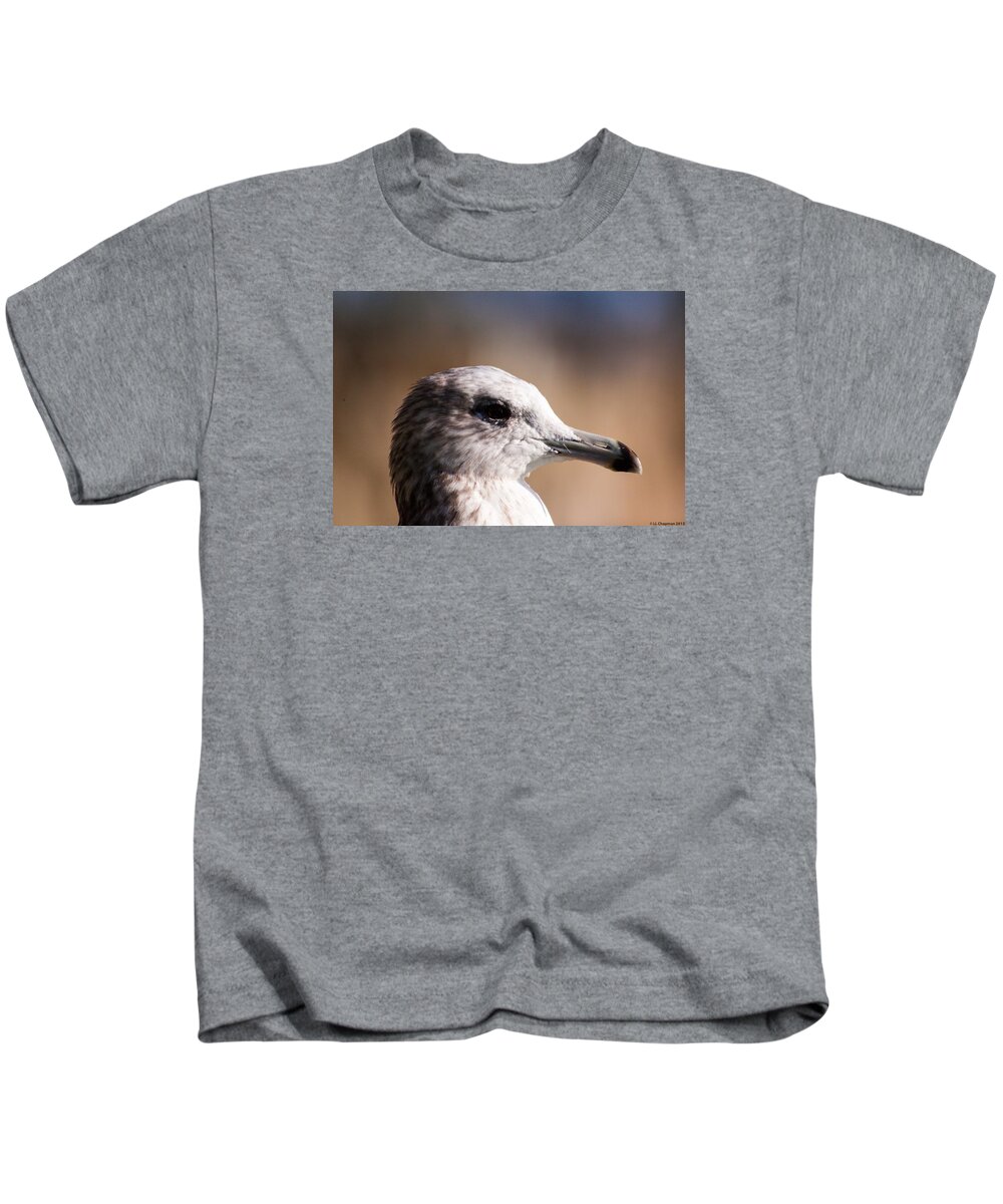 Bird Kids T-Shirt featuring the photograph The best side of the gull by Lora Lee Chapman