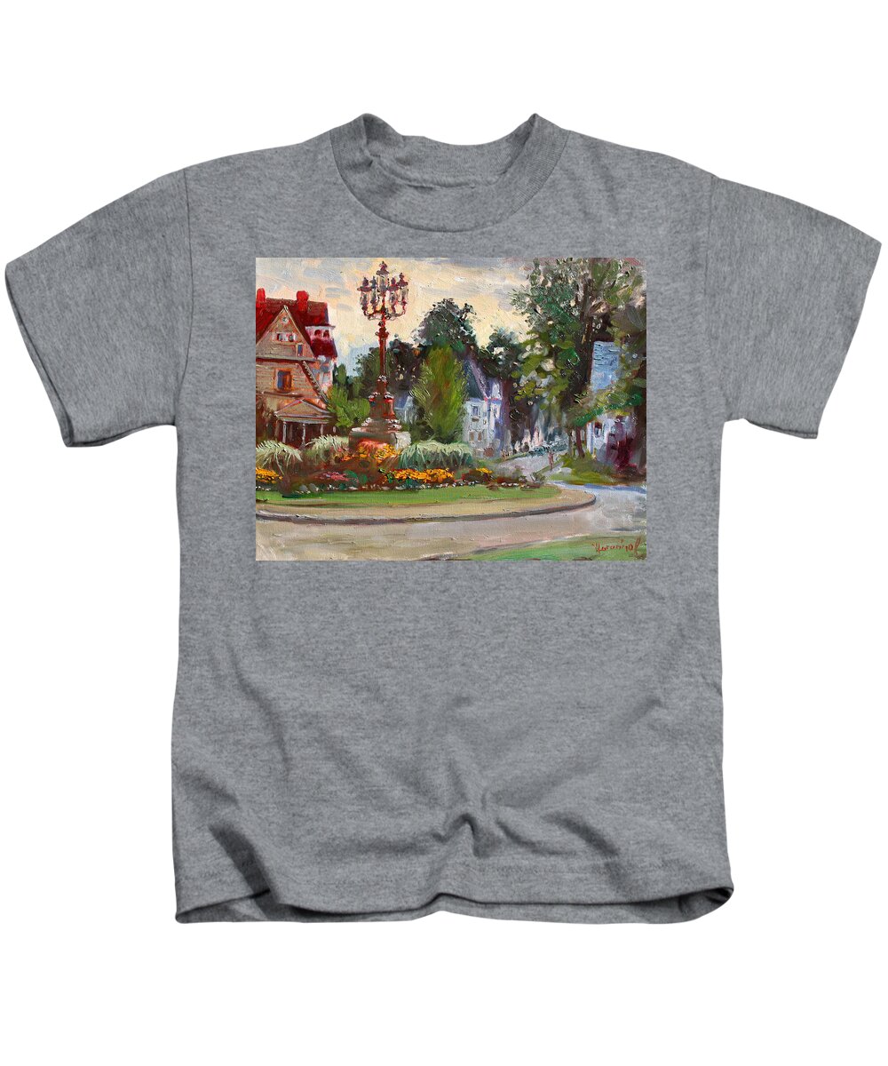 Landscape Kids T-Shirt featuring the painting The Circle by Ylli Haruni