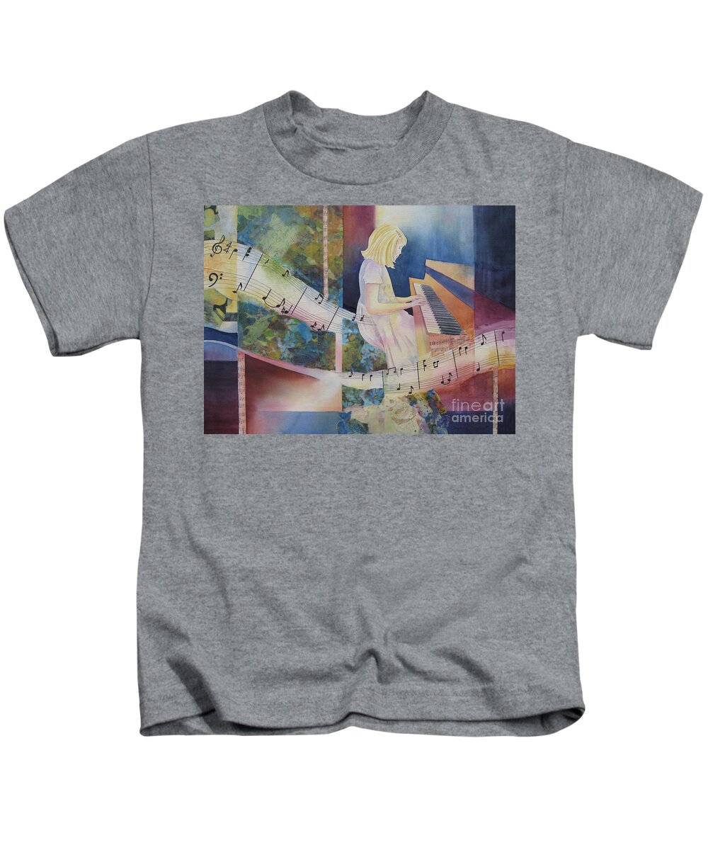Music Kids T-Shirt featuring the painting The Composition by Deborah Ronglien