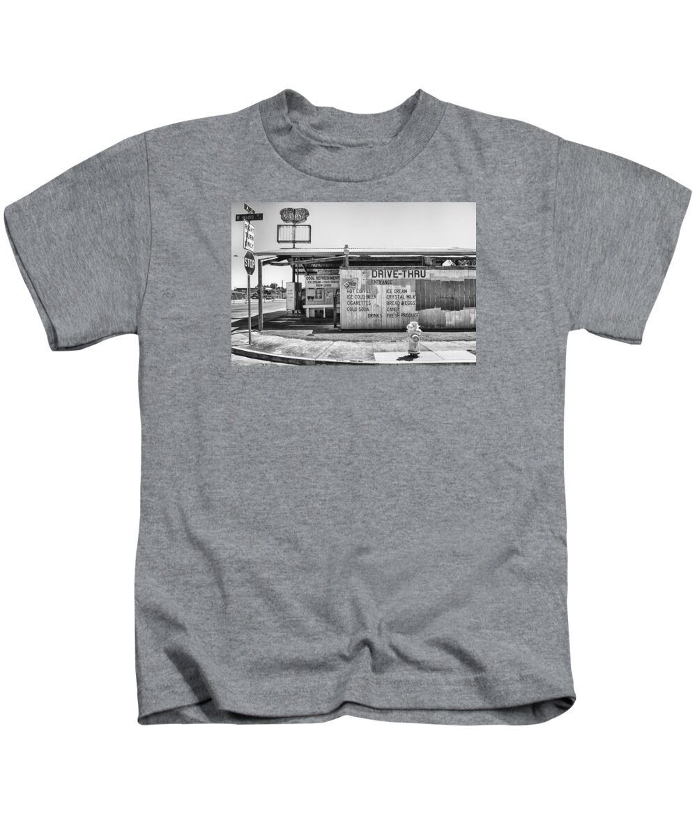 Black And White Kids T-Shirt featuring the photograph The Dairy by Robin Mayoff