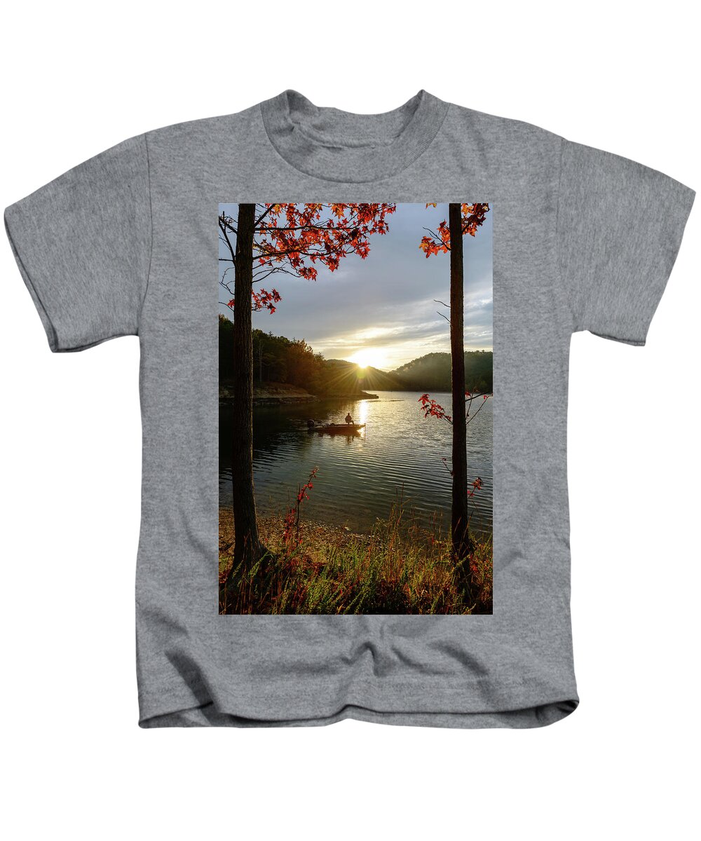 Fall Kids T-Shirt featuring the photograph The First Catch of the Day by Michael Scott