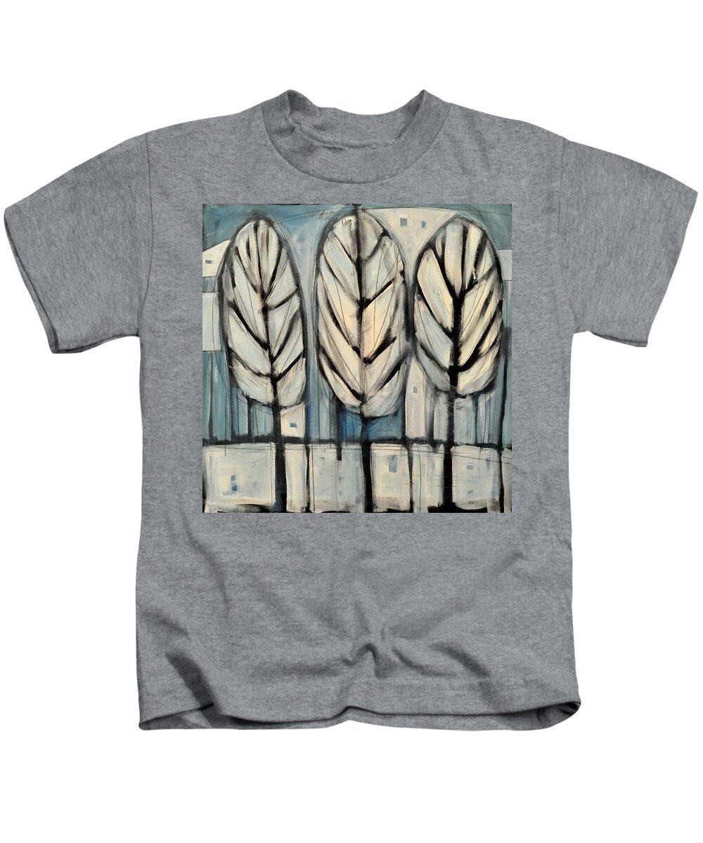 Trees Kids T-Shirt featuring the painting The Four Seasons - Winter by Tim Nyberg