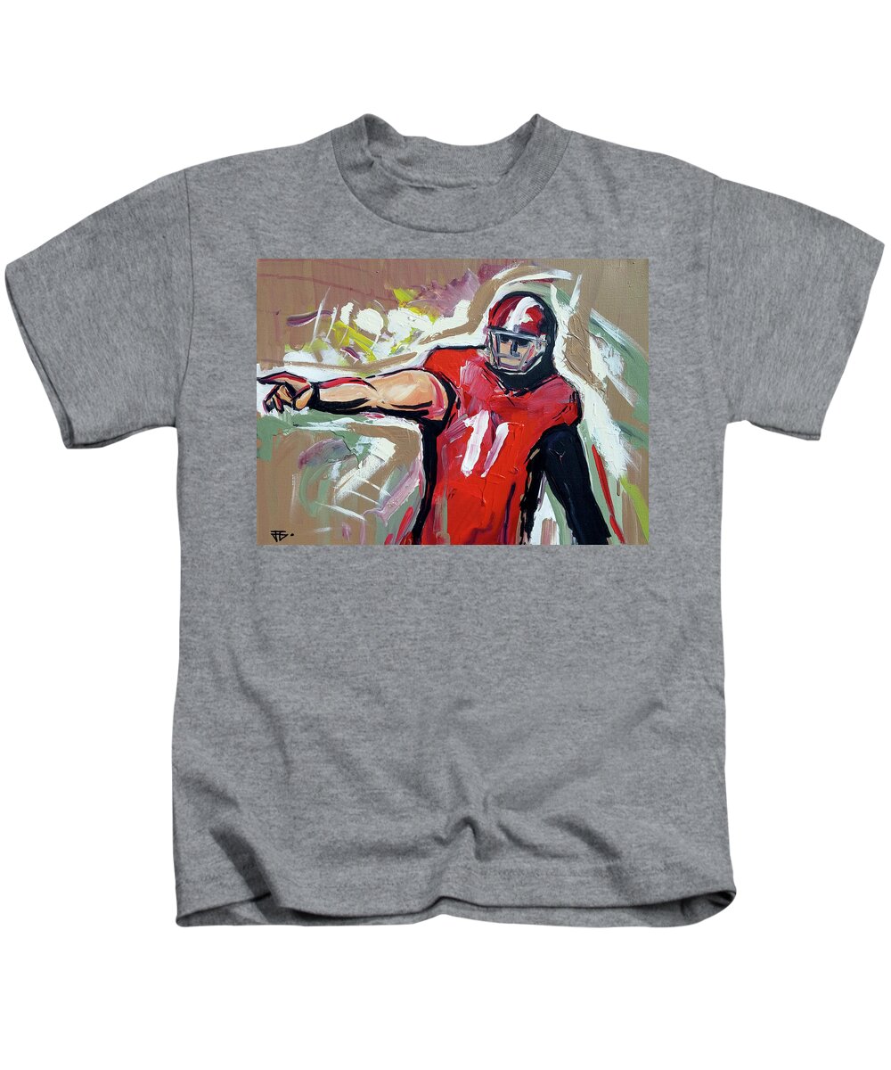  Kids T-Shirt featuring the painting The pass by John Gholson