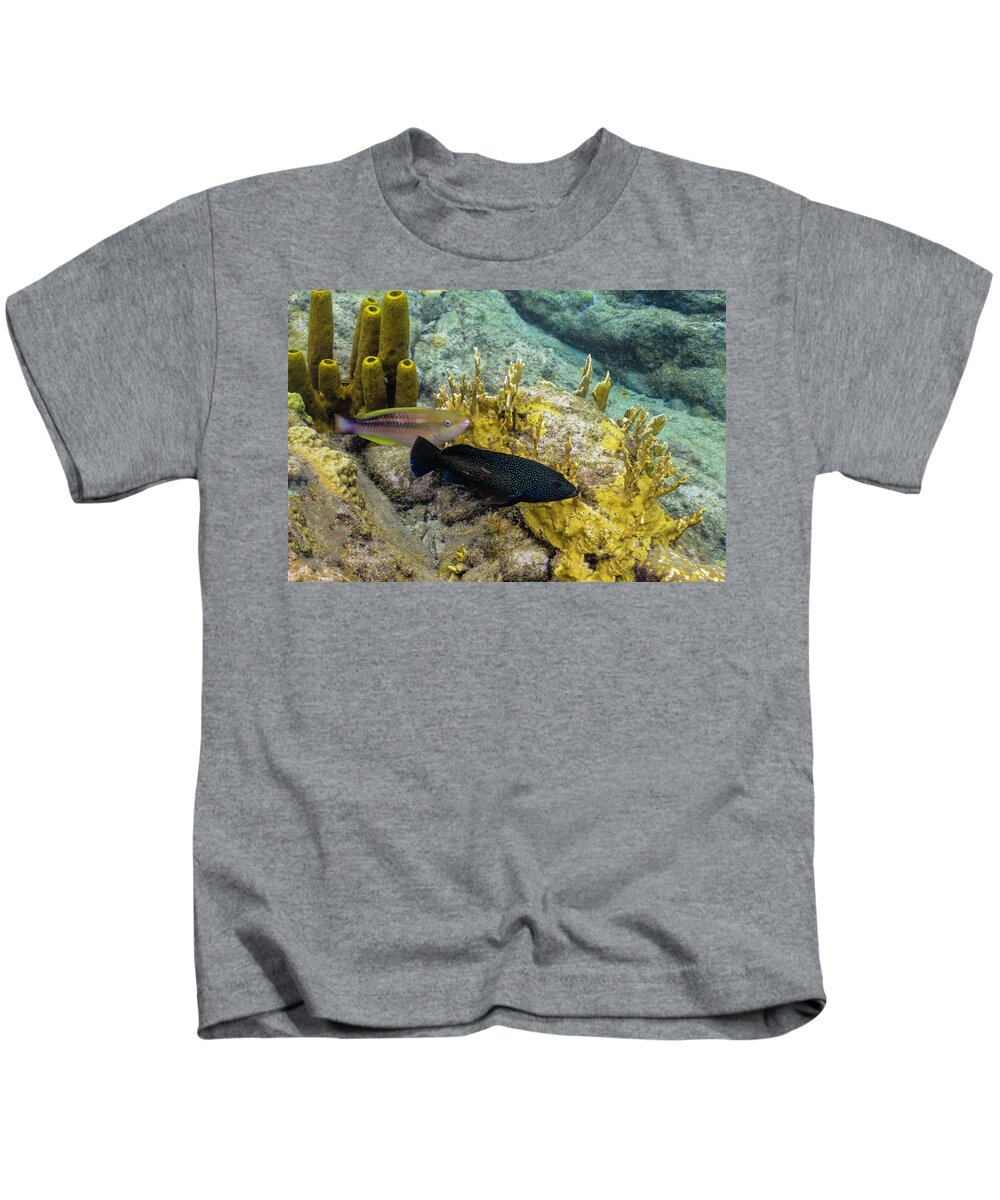 Ocean Kids T-Shirt featuring the photograph The Princess and the Grouper by Lynne Browne