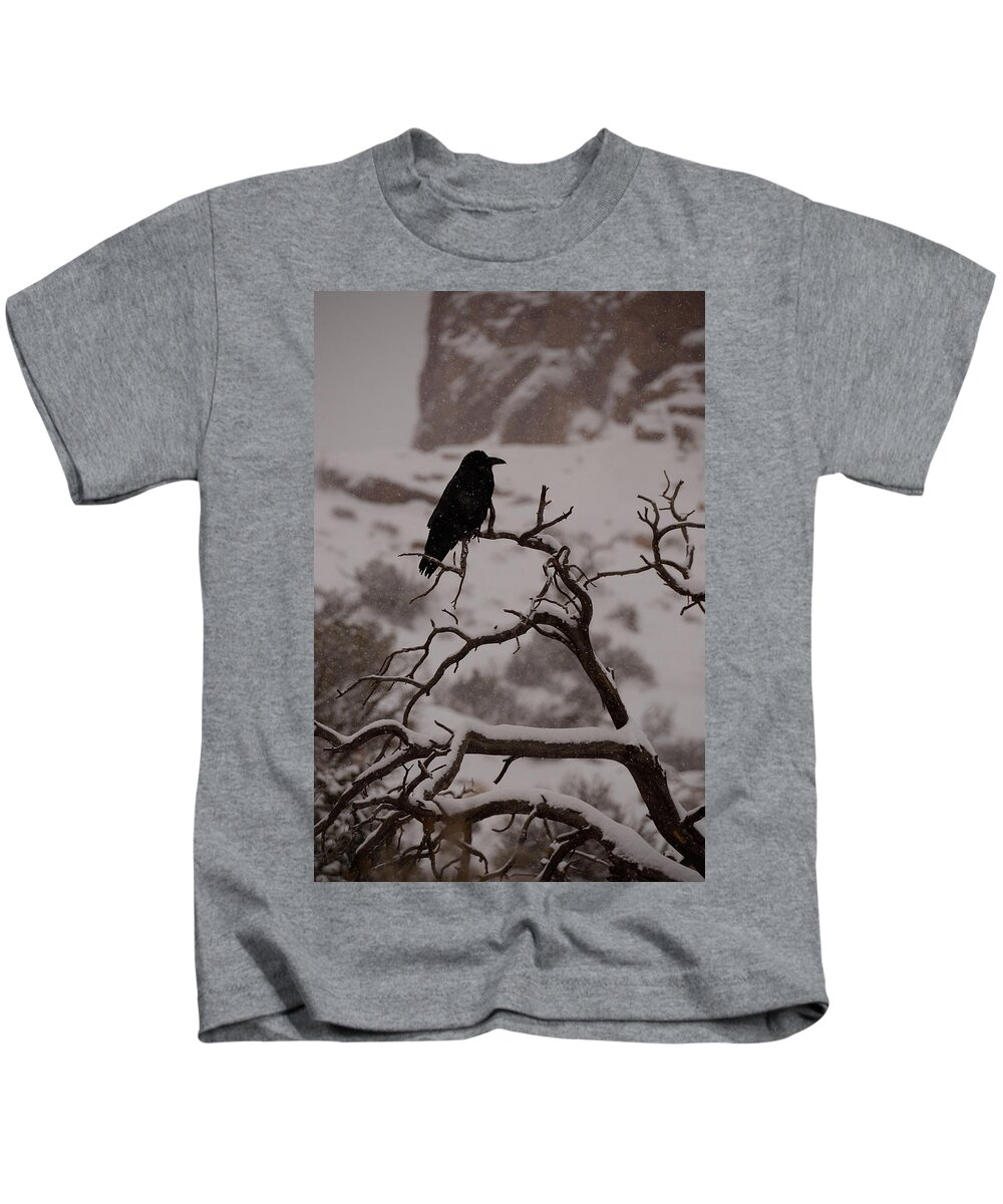 Snow Kids T-Shirt featuring the photograph The Raven by Tranquil Light Photography