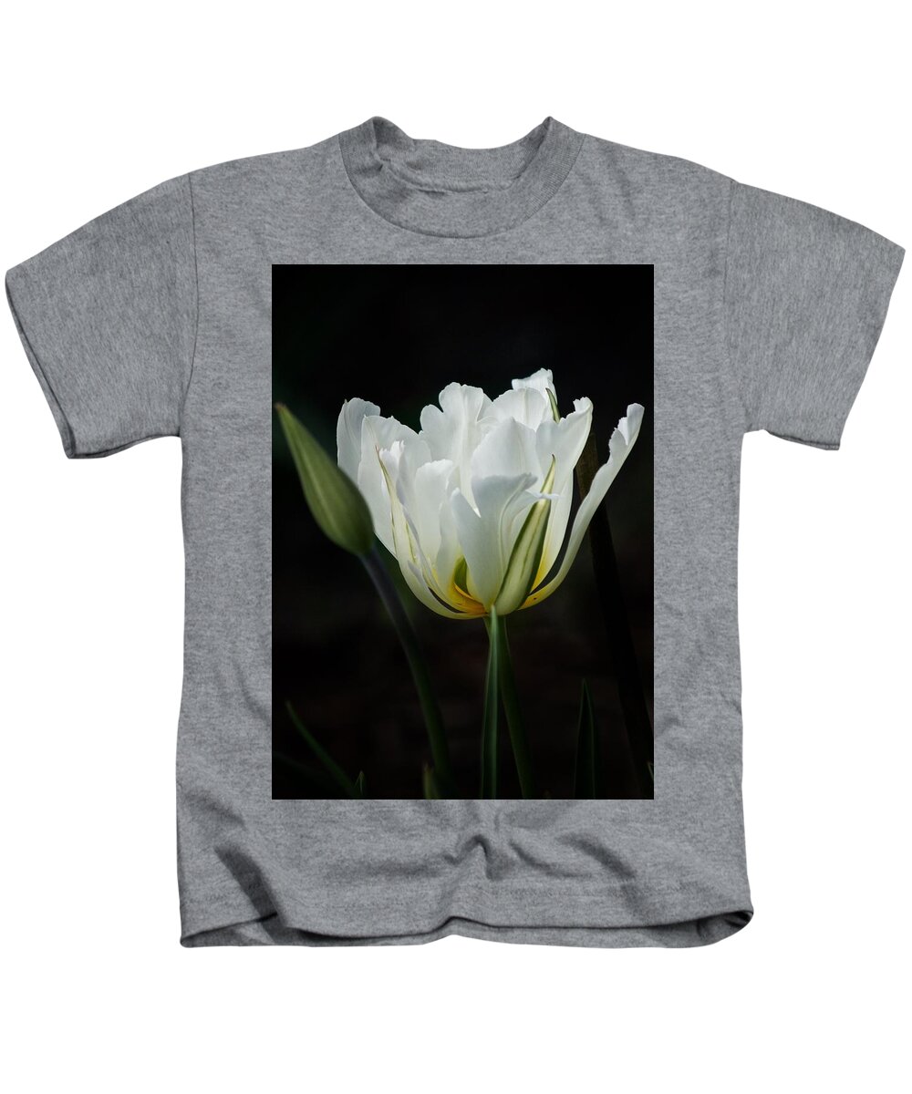 Tulip Kids T-Shirt featuring the photograph The White Tulip by Richard Cummings