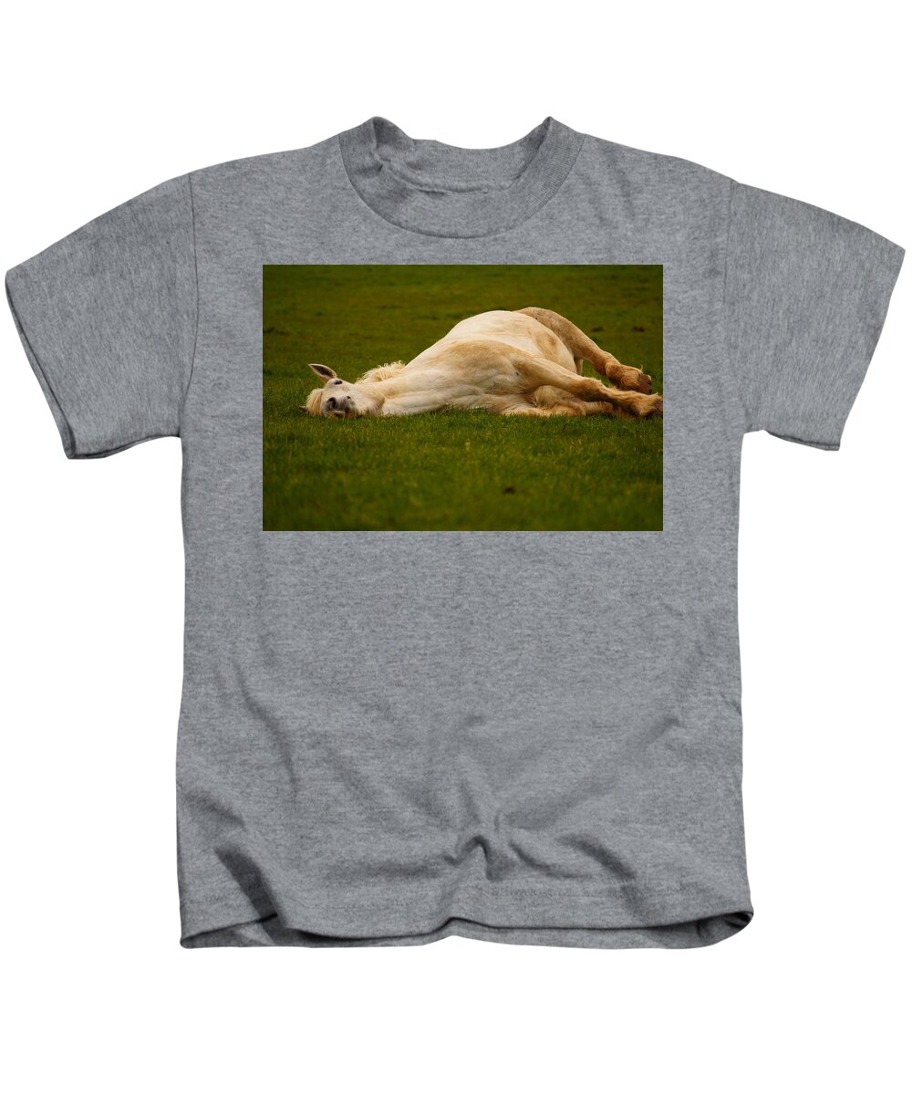 Horse Kids T-Shirt featuring the photograph This Is The Life by Beth Collins