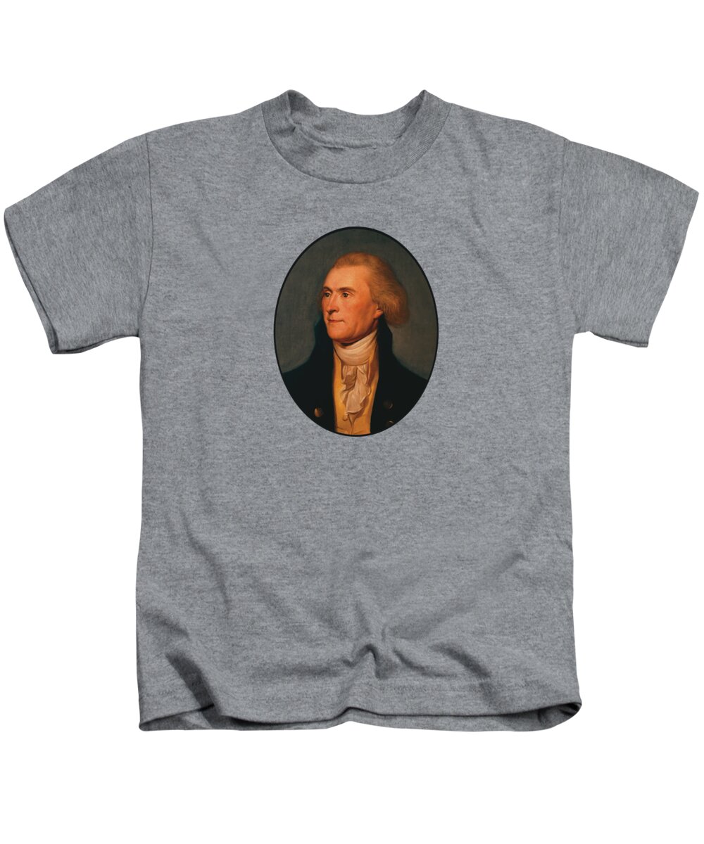 Thomas Jefferson Kids T-Shirt featuring the painting Thomas Jefferson by War Is Hell Store
