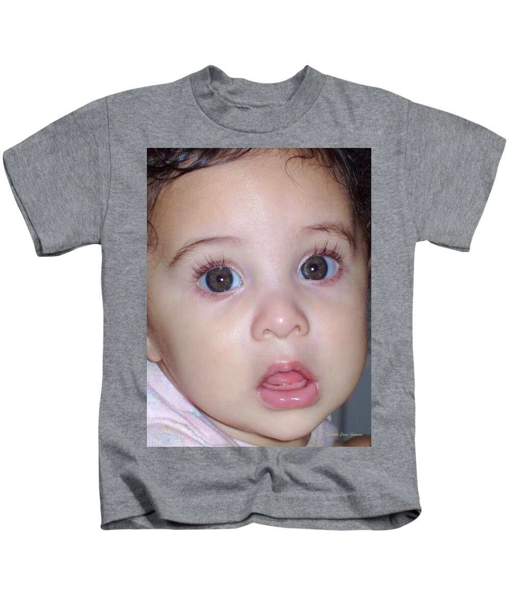 Deborah Crew-johnson Kids T-Shirt featuring the photograph Those Eyes by Deborah Crew-Johnson