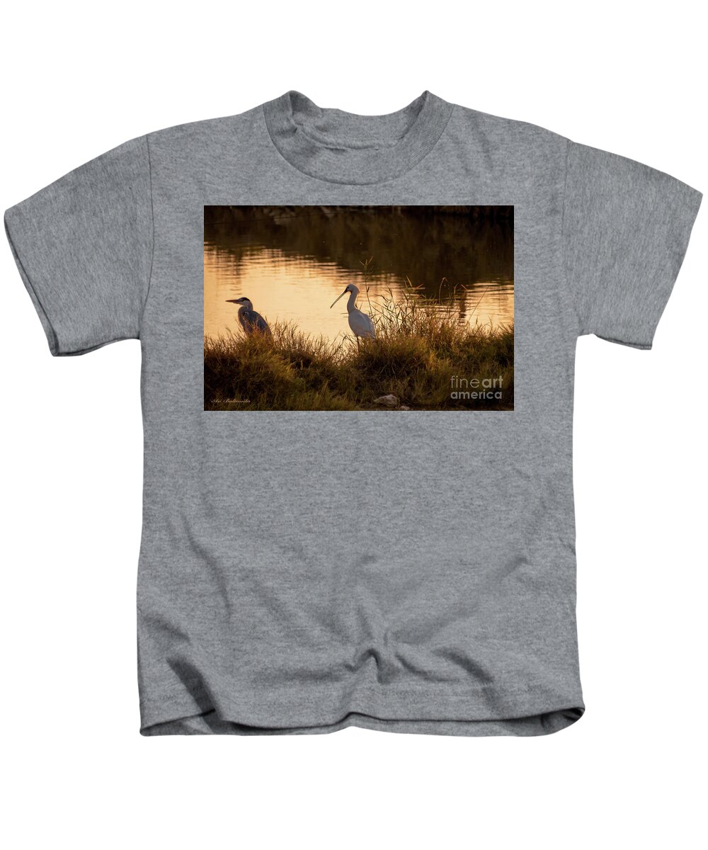Spoonbill Kids T-Shirt featuring the photograph Thoughts on Sunset by Arik Baltinester