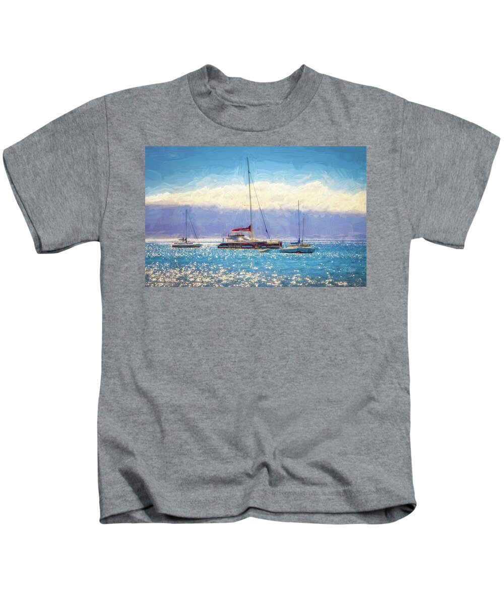 Hawaii Kids T-Shirt featuring the photograph Three Ships by Will Wagner