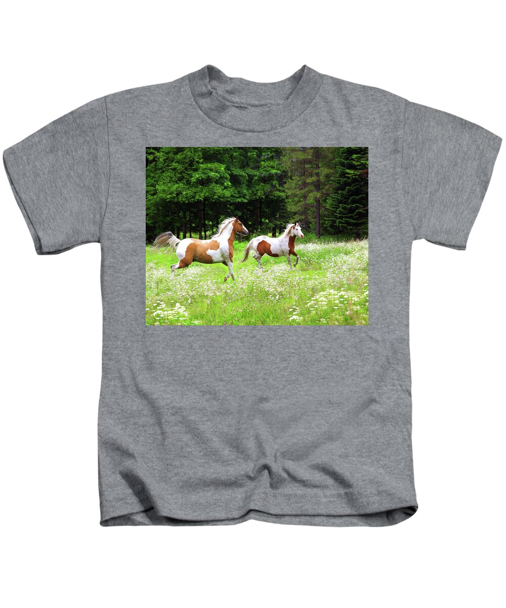 Paints Kids T-Shirt featuring the photograph Through The Field by Don Schimmel