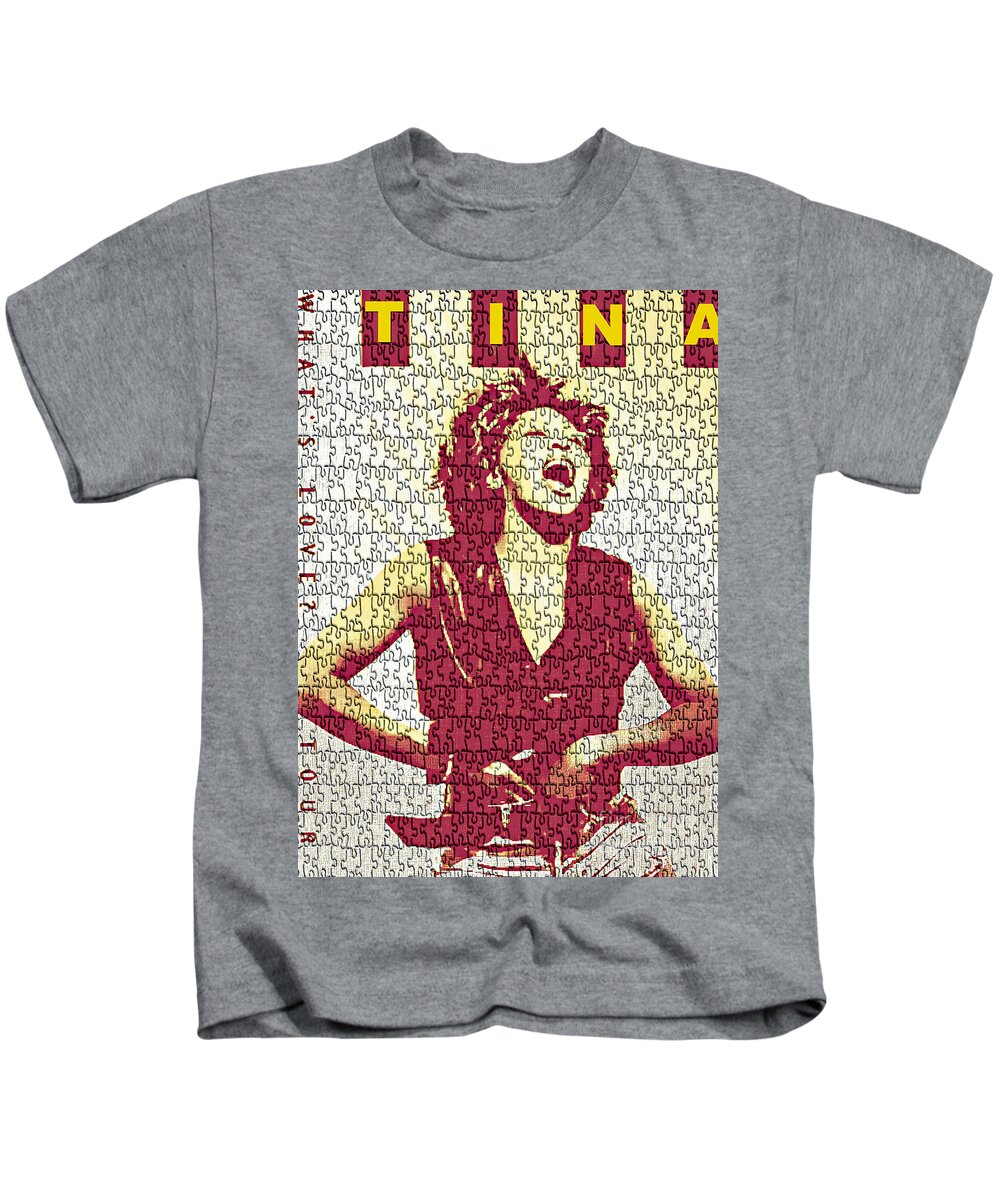 Tina Turner Kids T-Shirt featuring the digital art Tina Turner - Digital Graphic Poster by Ian Gledhill