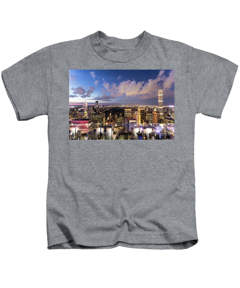 America Kids T-Shirt featuring the photograph Top of the Rock view in New York city by Didier Marti