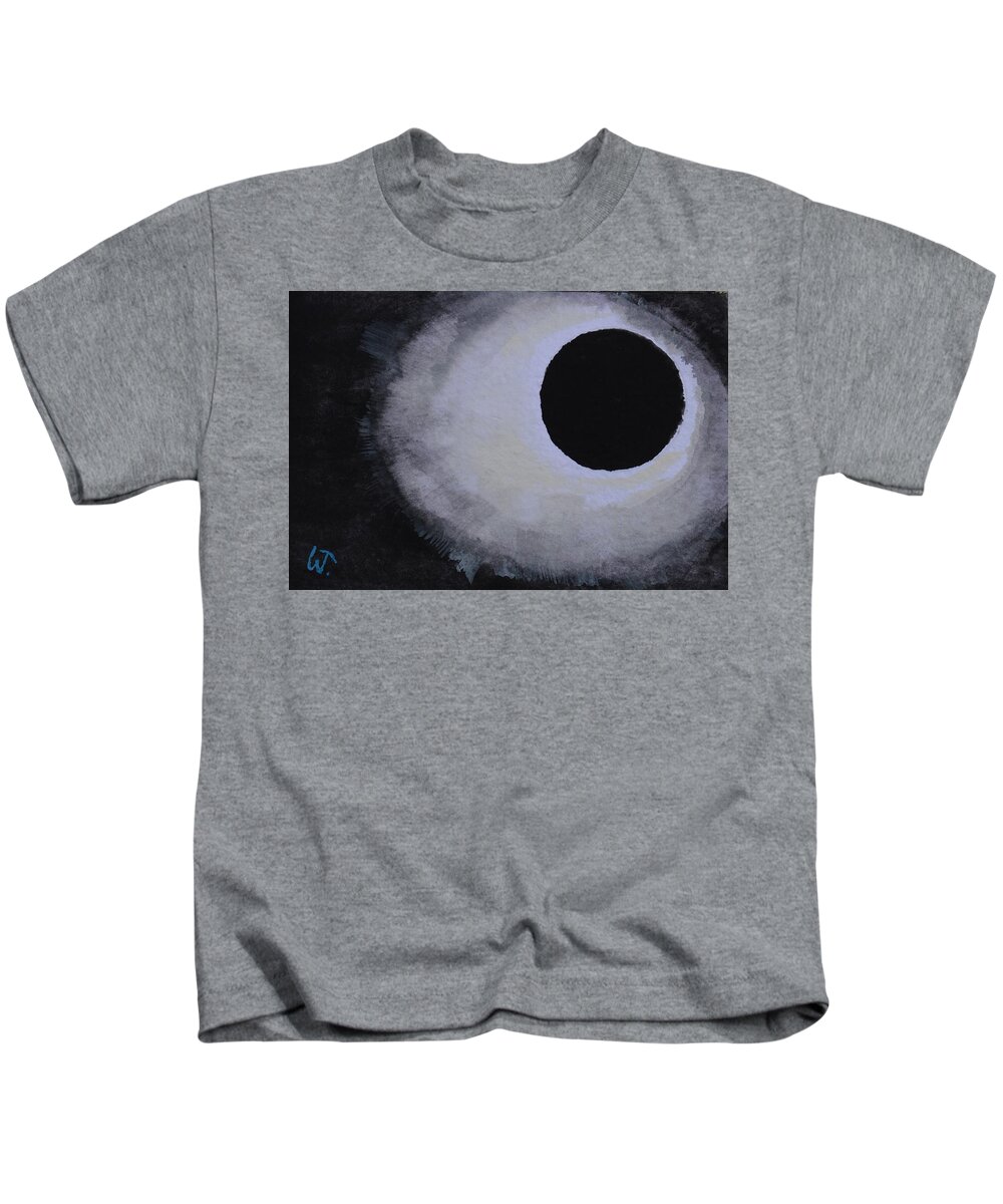 Total Solar Eclipse Kids T-Shirt featuring the painting Total Solar Eclipse by Warren Thompson