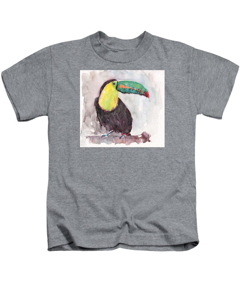 Toucan Kids T-Shirt featuring the painting Toucan by Claudia Hafner