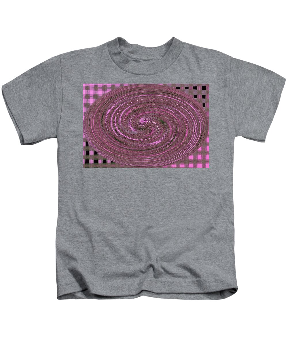  Town Lake Afternoon Light..oval Pink Panel Abstract #7 Kids T-Shirt featuring the digital art  Town Lake Afternoon Light. Oval Pink Panel Abstract #7 by Tom Janca