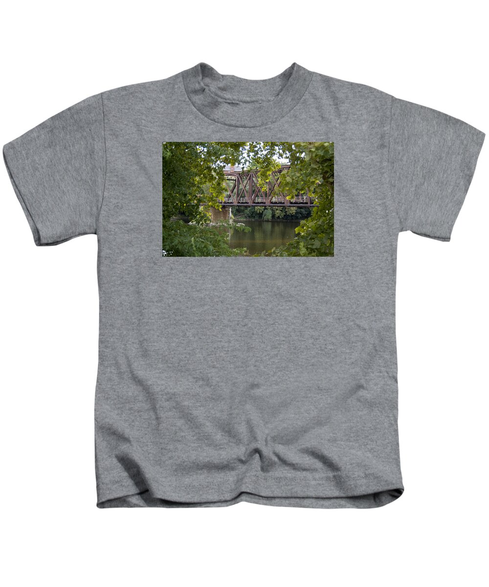 Train Trestle Kids T-Shirt featuring the photograph Train Trestle by Michael Dorn