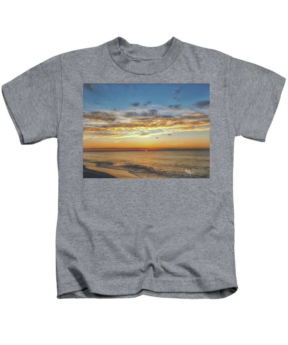 Tranquil Kids T-Shirt featuring the photograph Tranquil Sunrise by Denise Winship