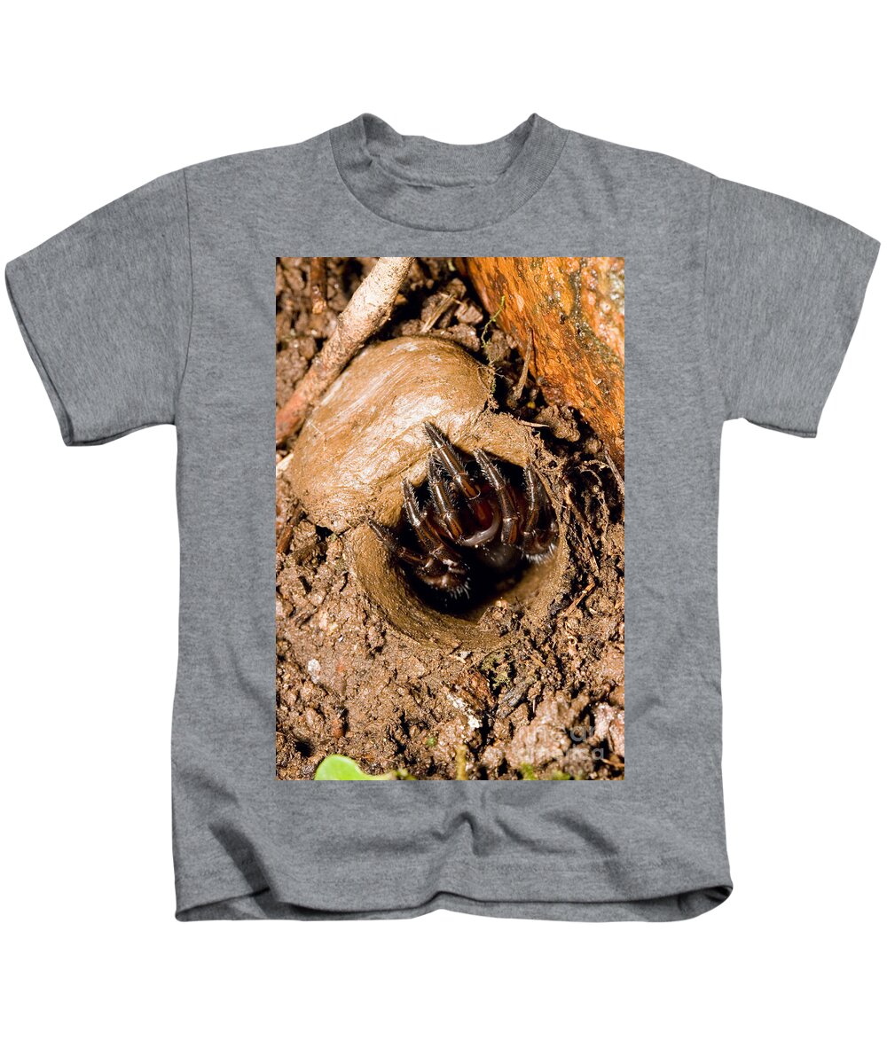 Trapdoor Spider Kids T-Shirt featuring the photograph Trapdoor Spider by B. G. Thomson