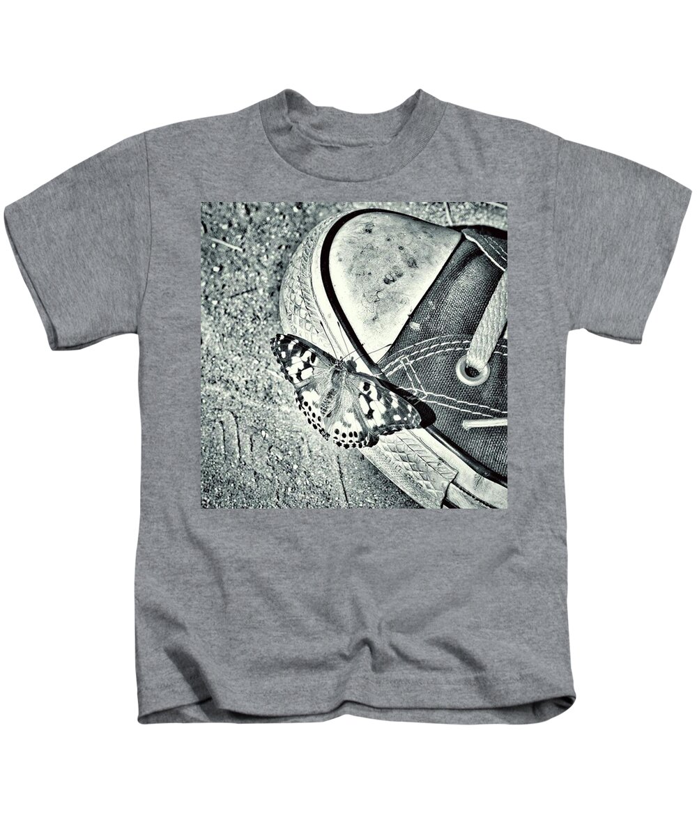 Butterfly Kids T-Shirt featuring the photograph Tread Lightly #2 by Leah McPhail