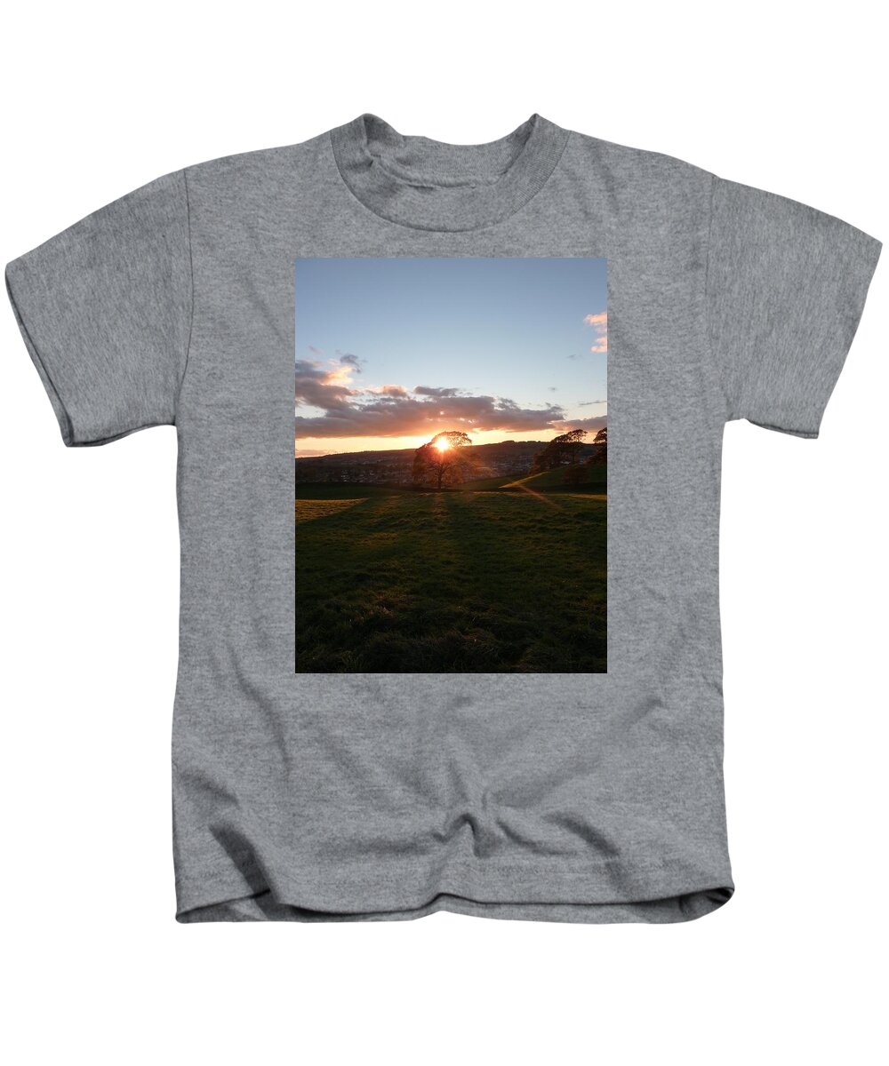 Tree Kids T-Shirt featuring the photograph Tree and sun by Lukasz Ryszka