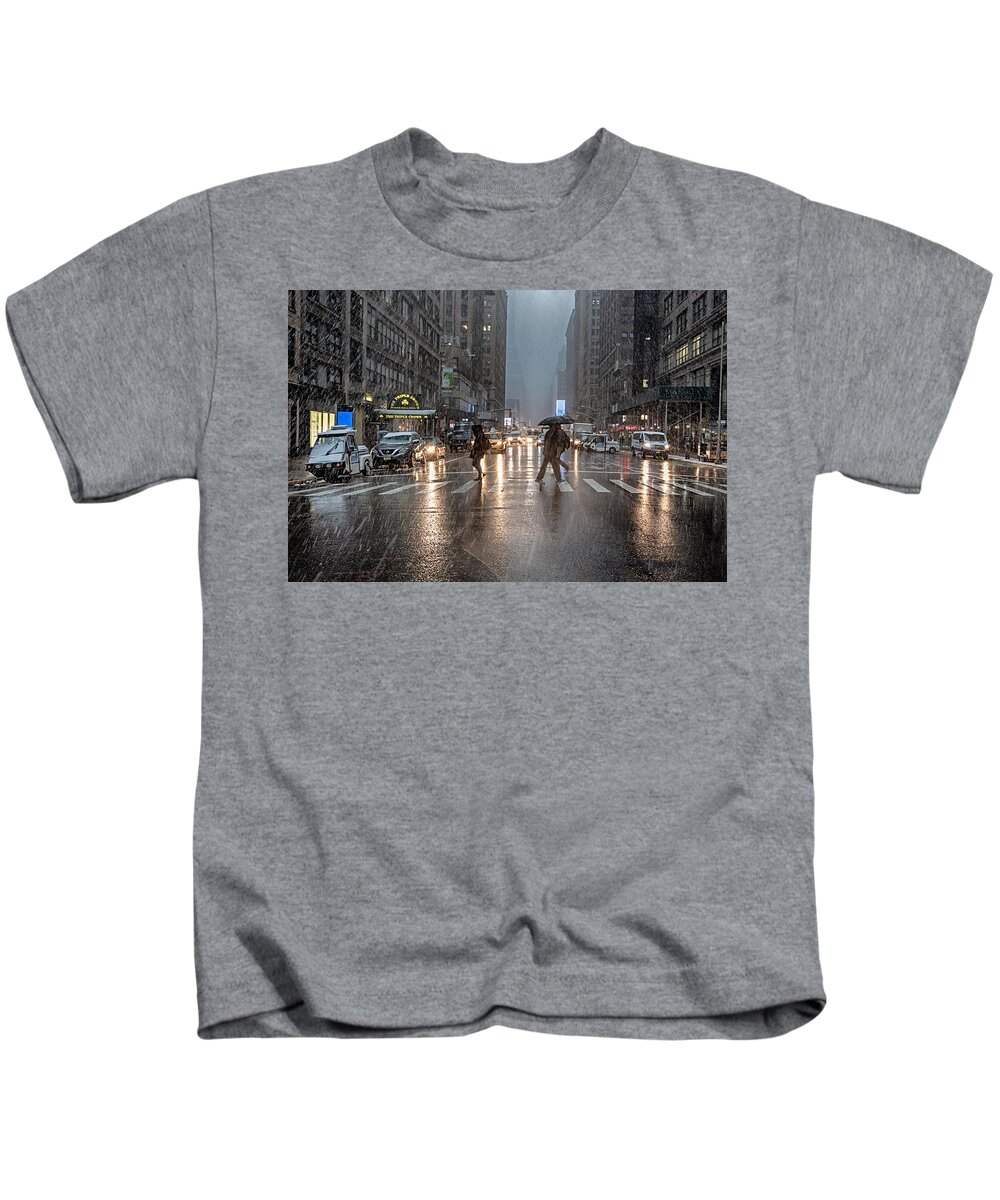 Snowstorm Kids T-Shirt featuring the photograph Triple Crown by Alison Frank