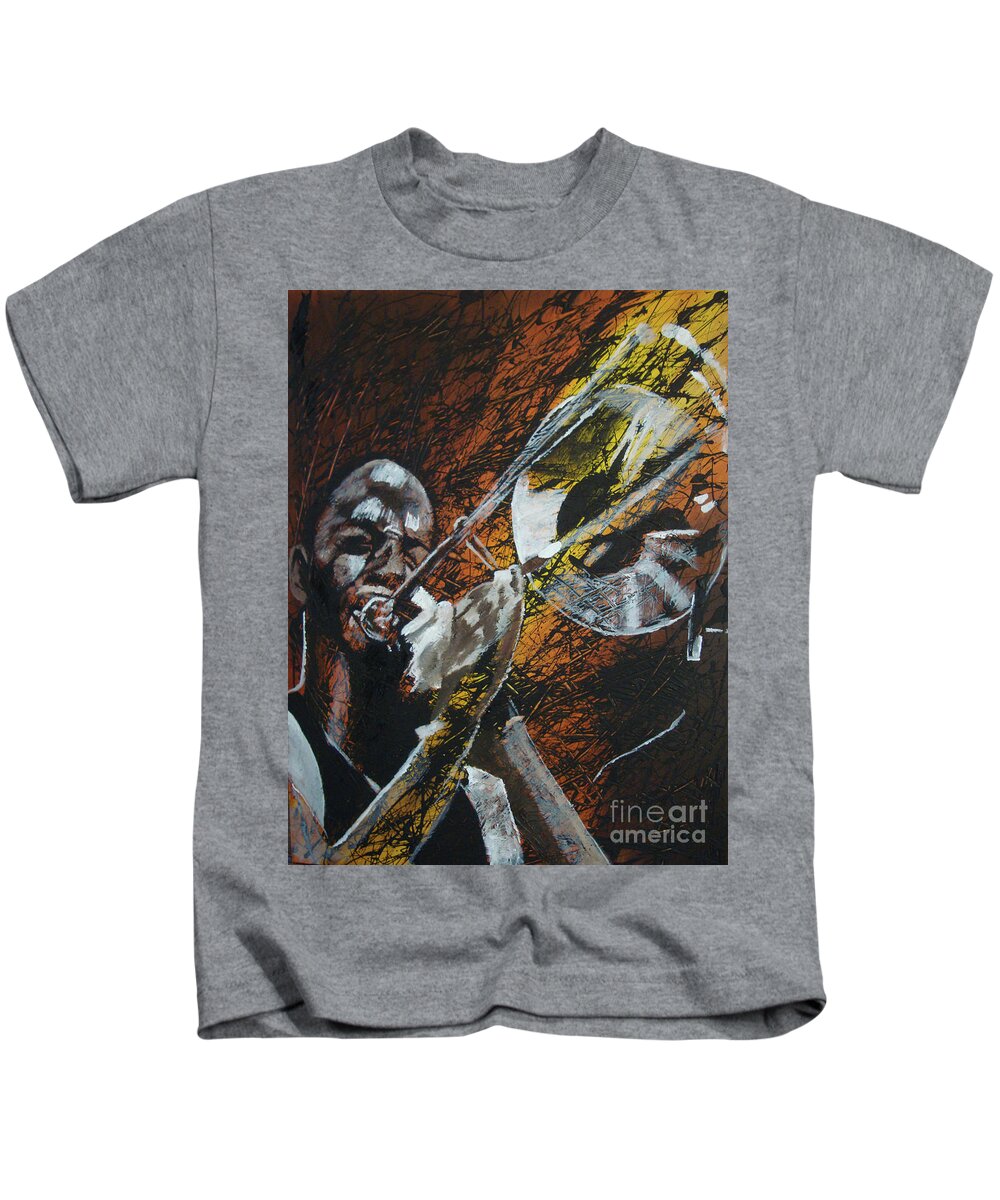 Trombone Shorty Kids T-Shirt featuring the painting Trombone Shorty by Stuart Engel