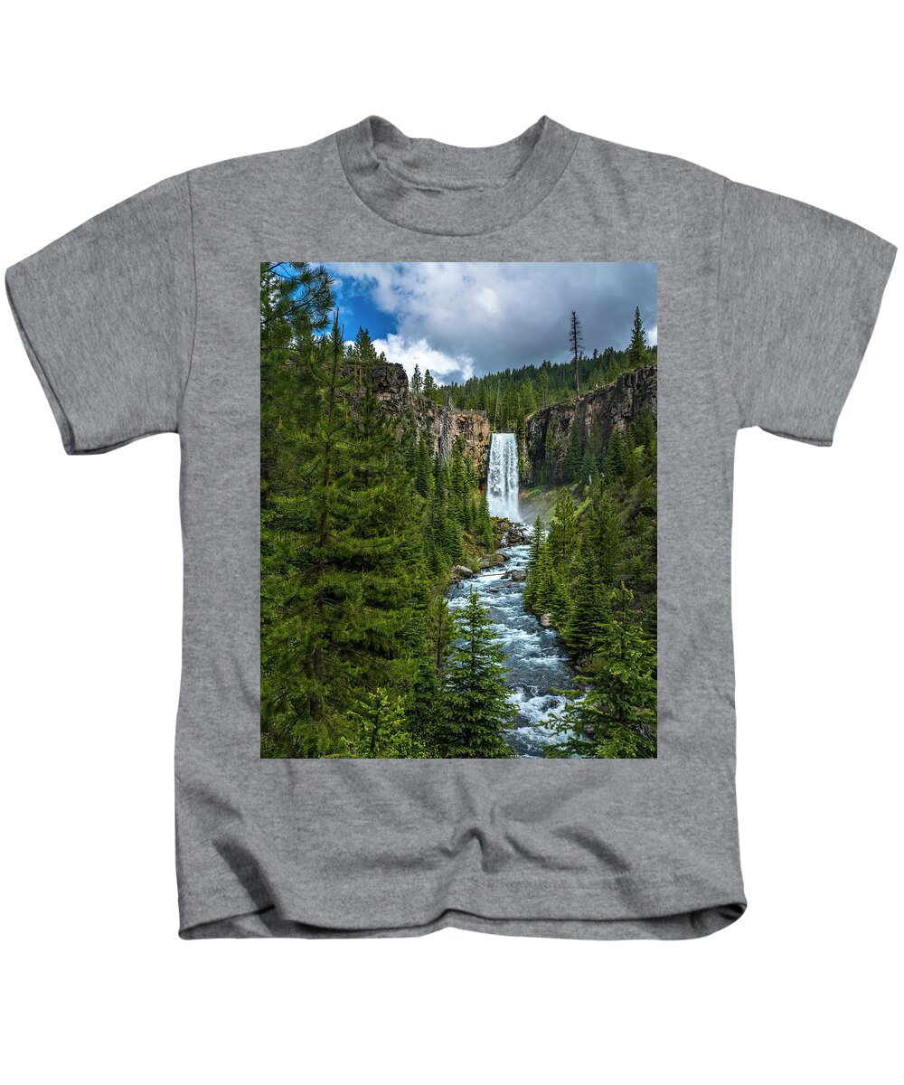  Kids T-Shirt featuring the photograph Tumalo Falls by Bryan Xavier
