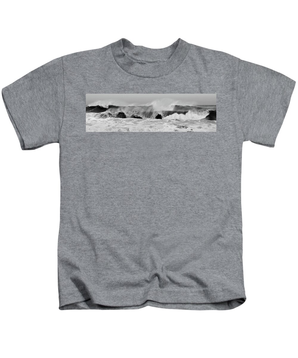 Jersey Shore Kids T-Shirt featuring the photograph Two Waves Are Better Than One - Jersey Shore by Angie Tirado