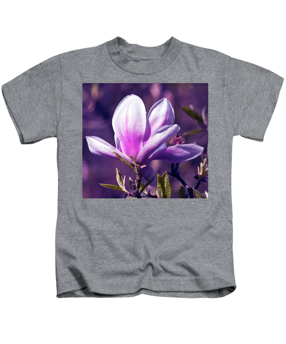Ultra Violet Magnolia Kids T-Shirt featuring the photograph Ultra Violet Magnolia by Silva Wischeropp
