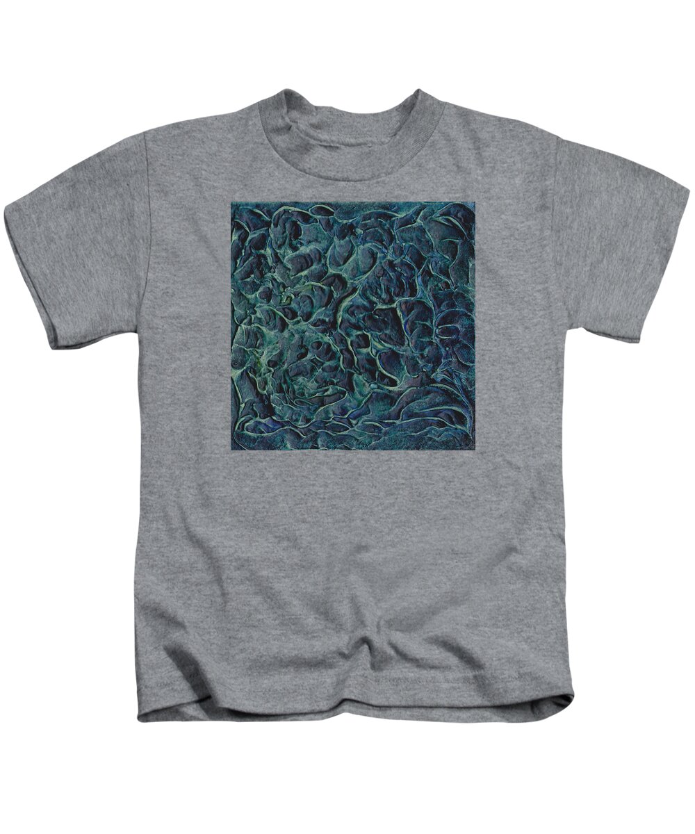 Deep Kids T-Shirt featuring the painting Under The Deep Blue Sea by Elizabeth Lisy Figueroa