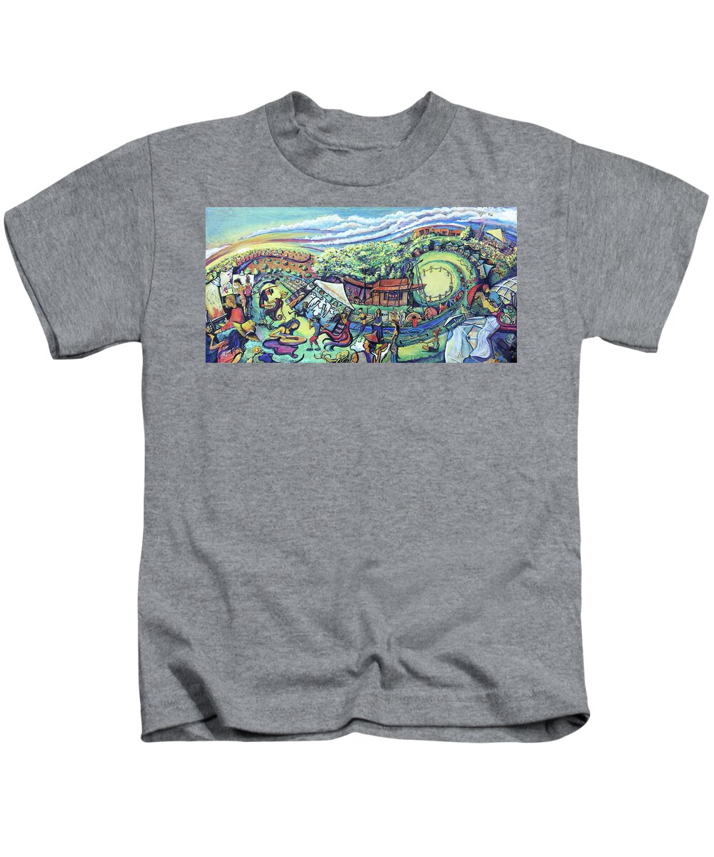Unify Kids T-Shirt featuring the painting Unify Fest 2017 by David Sockrider