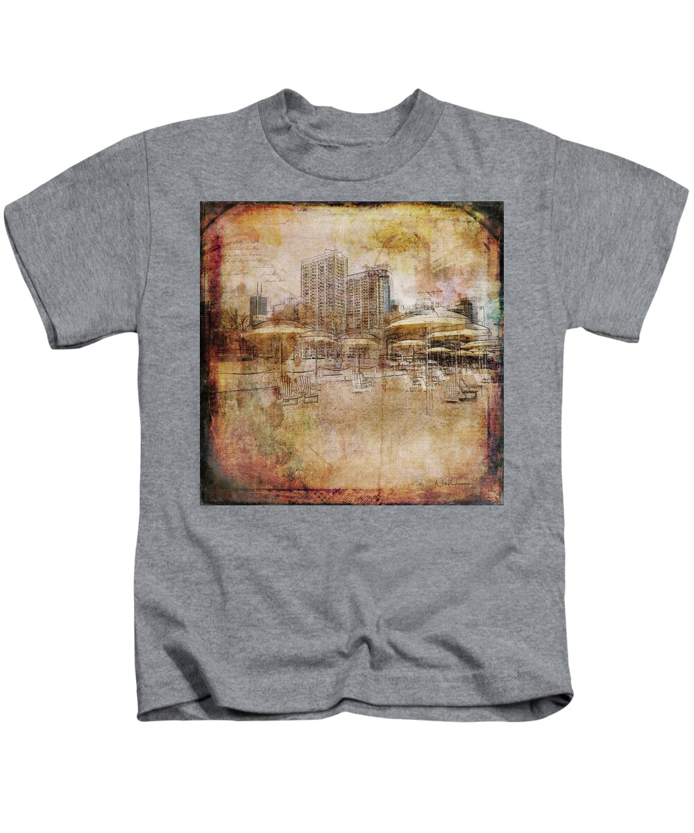 Toronto Kids T-Shirt featuring the digital art Urban Beach II by Nicky Jameson